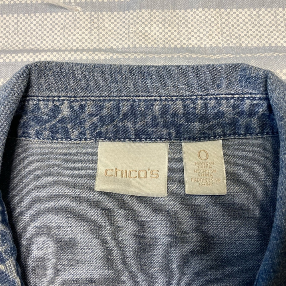 Chico's blue denim button-up dress. - Picture 2 of 3